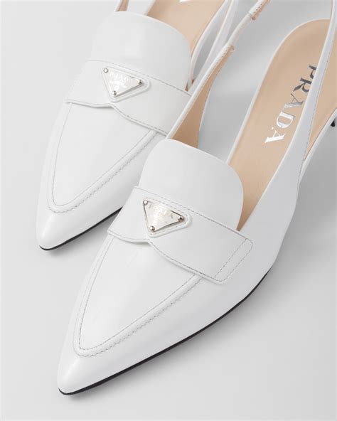 white prada slingbacks